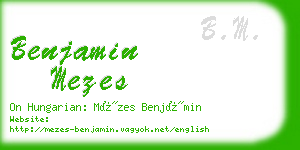 benjamin mezes business card